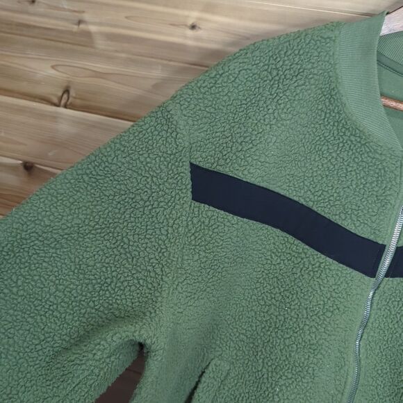Zyia Womens Jacket XXXXL Green Olive Flying V Fleece Bomber Jacket 4X - Picture 4 of 12